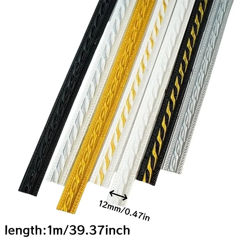 1 قطعة 1 متر بولي كلوريد الفينيل ذاتية اللصق خط الكسوة 12 مللي متر عرض الباب ويندوز السقف حافة إطار صور مرآة خلع الملابس إطار ديكور حافة شرائط #2