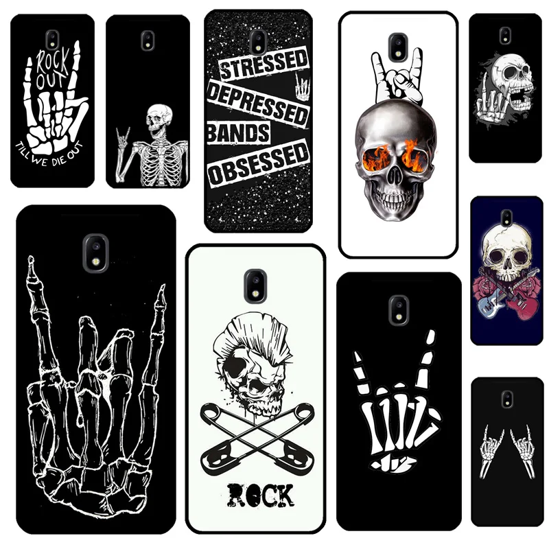 Rock Roll Skull Skeleton hands Cover For Samsung Galaxy J5 J3 J7 J1 A3 A5 2016 2017 A6 A7 A8 A9 J4 J6 Plus J8 2018 Case