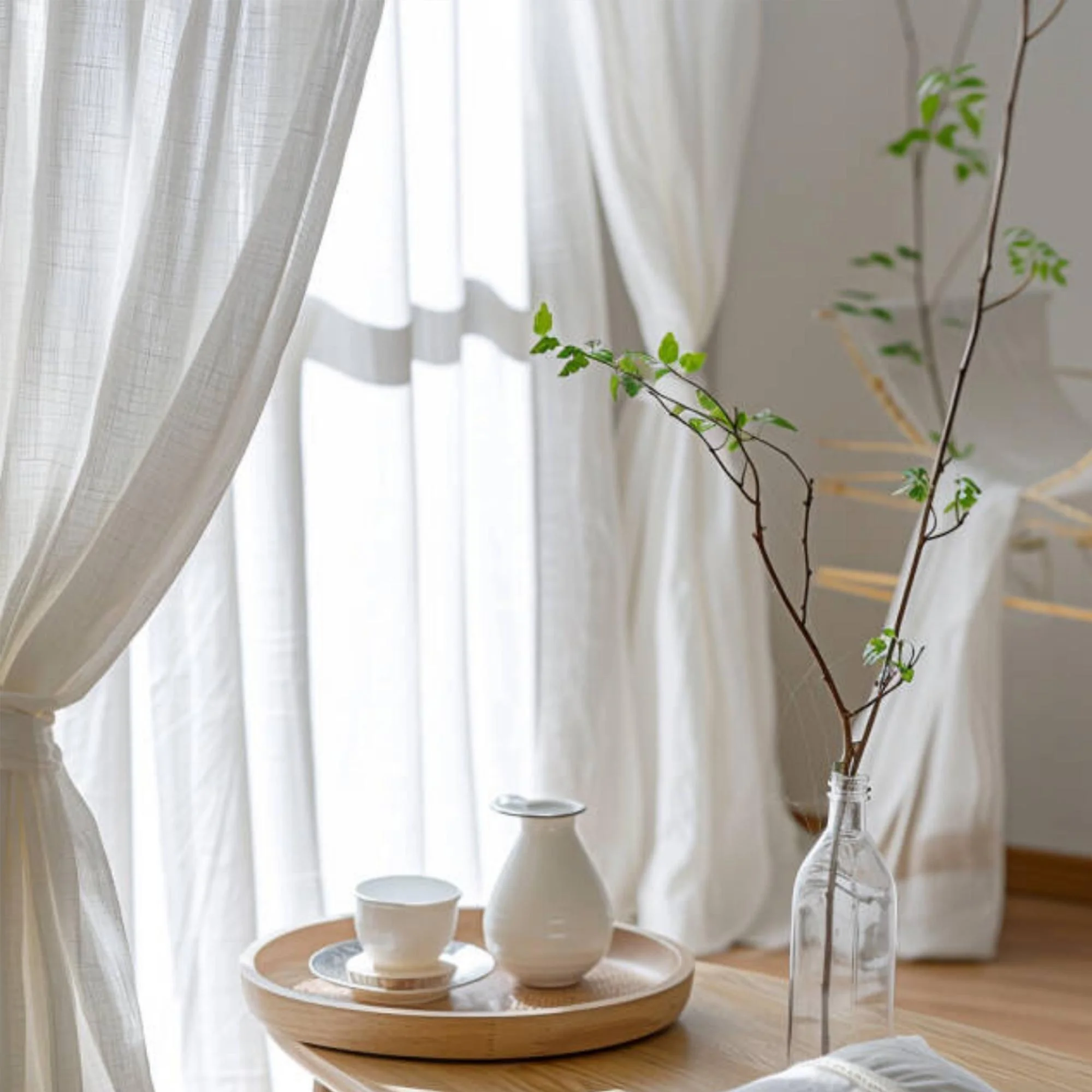 1PC Solid Color Linen Curtain, 1 Count Modern Simple Door Curtain, Window Curtain for Home Living Room Bedroom Study Room, Home