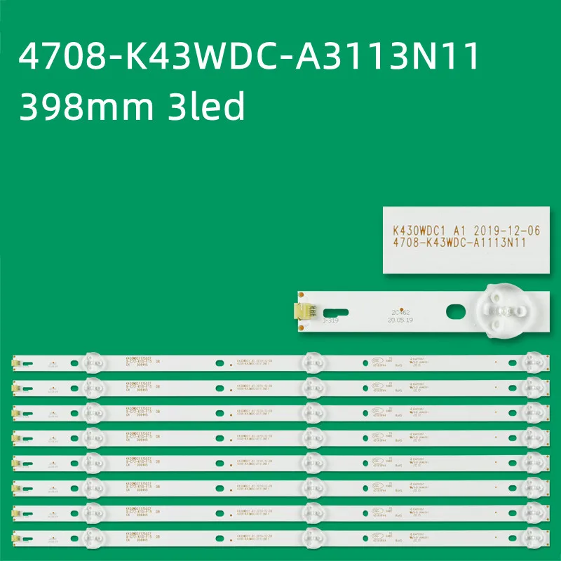 LED Backlight Strip for Philips 43PFS412/12 43PFS4062/60 4708-K43WDC-A3113N11 K430WDC1 A3 43HFF5952/T3 43L1600C 43bdl4012n/62