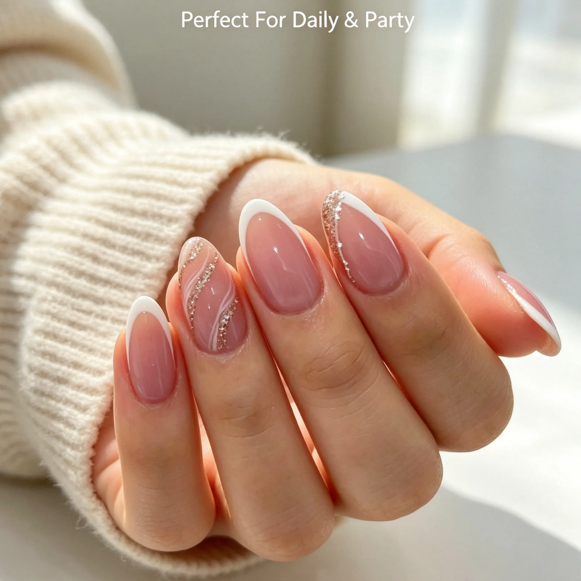 Kuku Palsu French Press Bergay - Nail Art Glitter ulasan dan harga