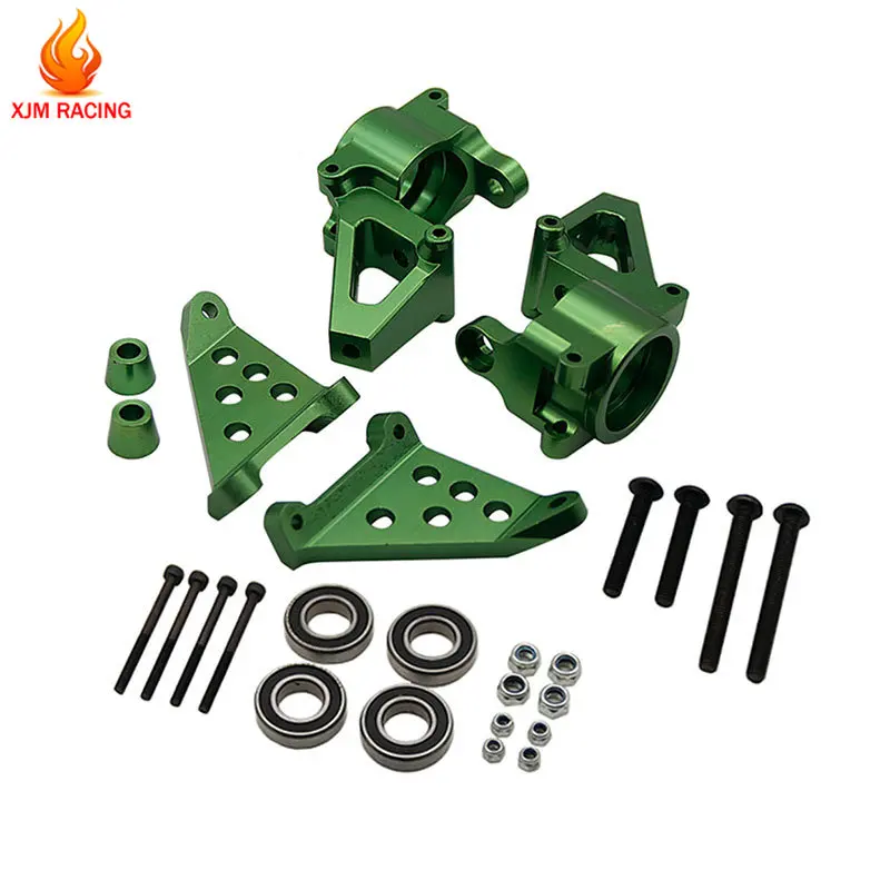 CNC Aluminum Front Wheel Bearing Base Set Green for 1/5 Hpi Rofun Baha Rovan Km Baja 5b Ss 5t 5sc Truck Rc Car Racing Toys Parts