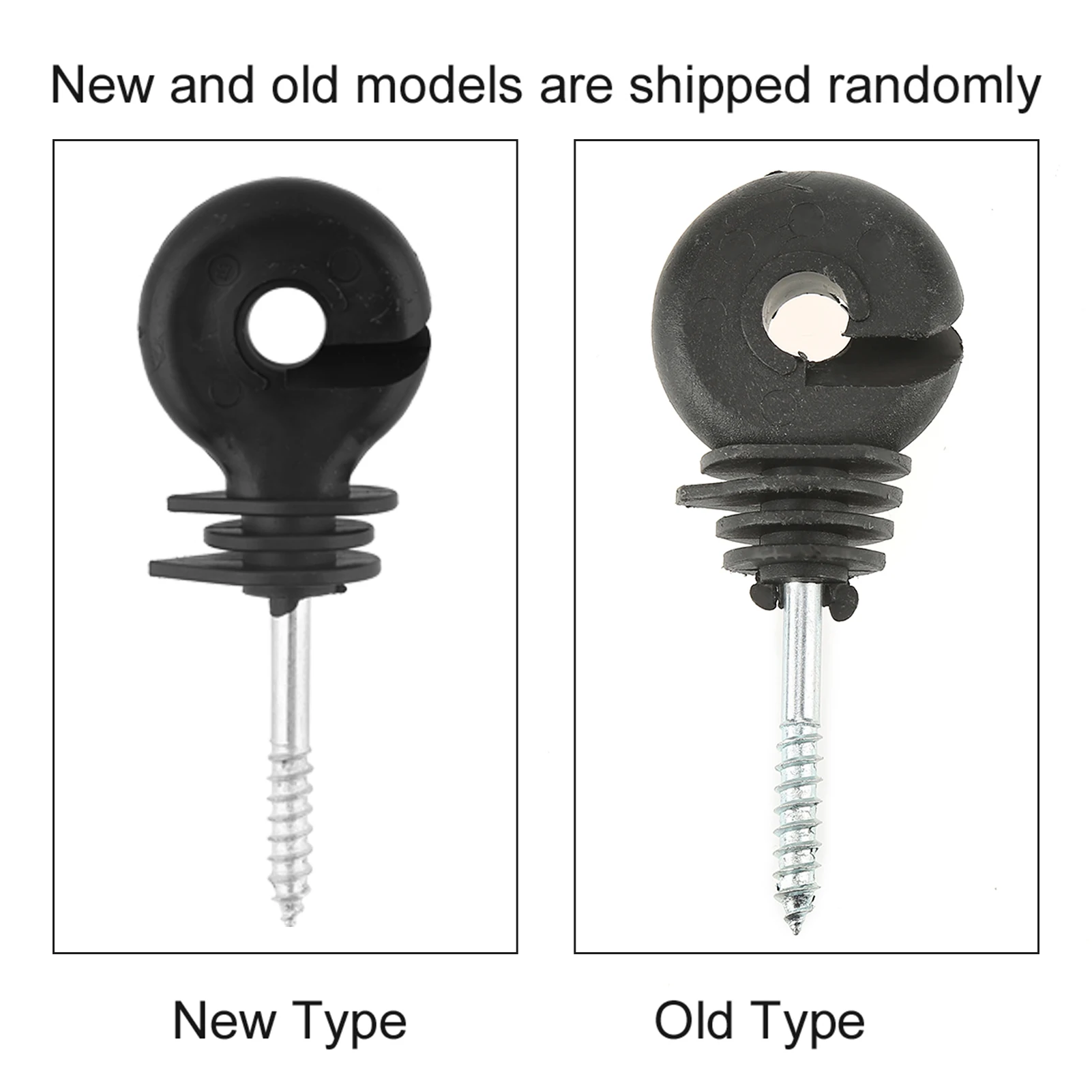 50 Pcs/Set Black Screw In Ring Insulators Electric Fence Accessories For Wood Post