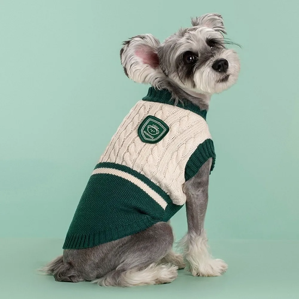 

Pet Supplies College Style Pet Knitted Vest Round Neck Breathable Dog Pullover Comfort Classical Dog Hoodie for Cats and Dogs