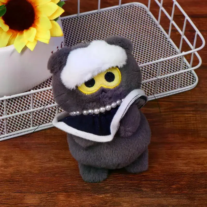 Entzückendes GD Zoa Kpop Plüschtier, weiche Puppe, Schlüsselanhänger, Cartoon, graue Katze, Taschenzubehör, Fan-Geschenk