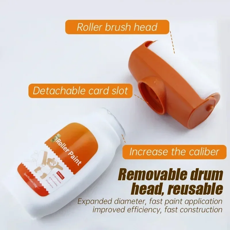 Anti Rust Metal Paint Roller Repair Wall Glue Against Water Leaks Repairman White Color Based Large Latex Tool For Tile Brush