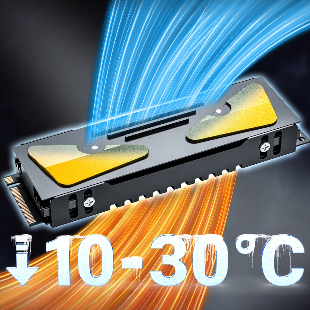 JEYI M.2 2280 SSD Heatsink with Cooling Eyes-Aluminum Radiator for NVMe SSD,High Thermal Ultra-Thin Design for PC/PS5/Laptop