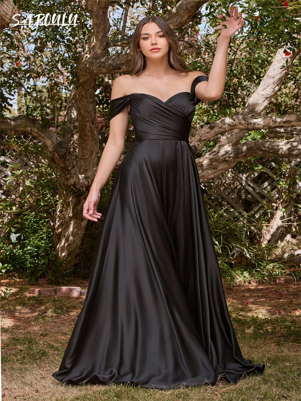 

Graceful Off The Shoulder A-line Prom Dress Romantic Sweetheart Neck Cocktail Party Gown Elegant Vestidos De Novia