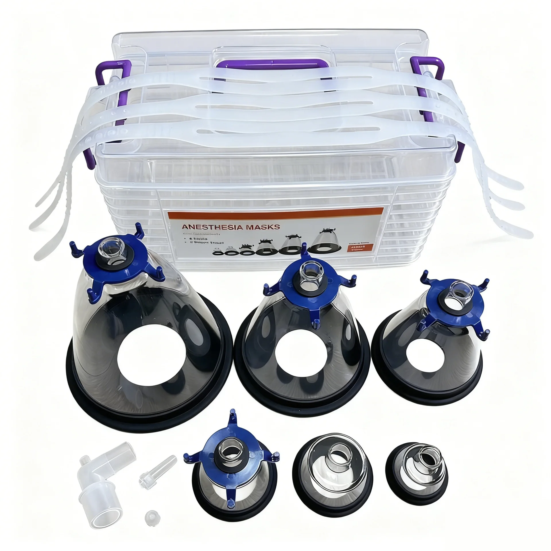 Veterinary Pet Anesthesia & Oxygen Mask Kit, Universal Respiratory Mask for Cats, Dogs and Various Pets for Vet Clinic