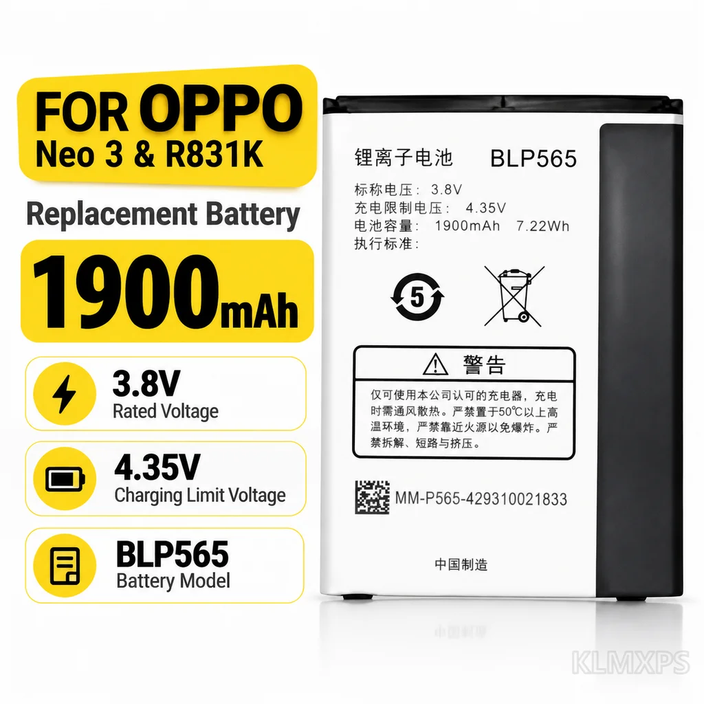 BLP565 1900mAh Li-ion Rechargeable Battery for OPPO Neo 3 R831K Built-in Mobile Phone Replacement Battery Repair Component