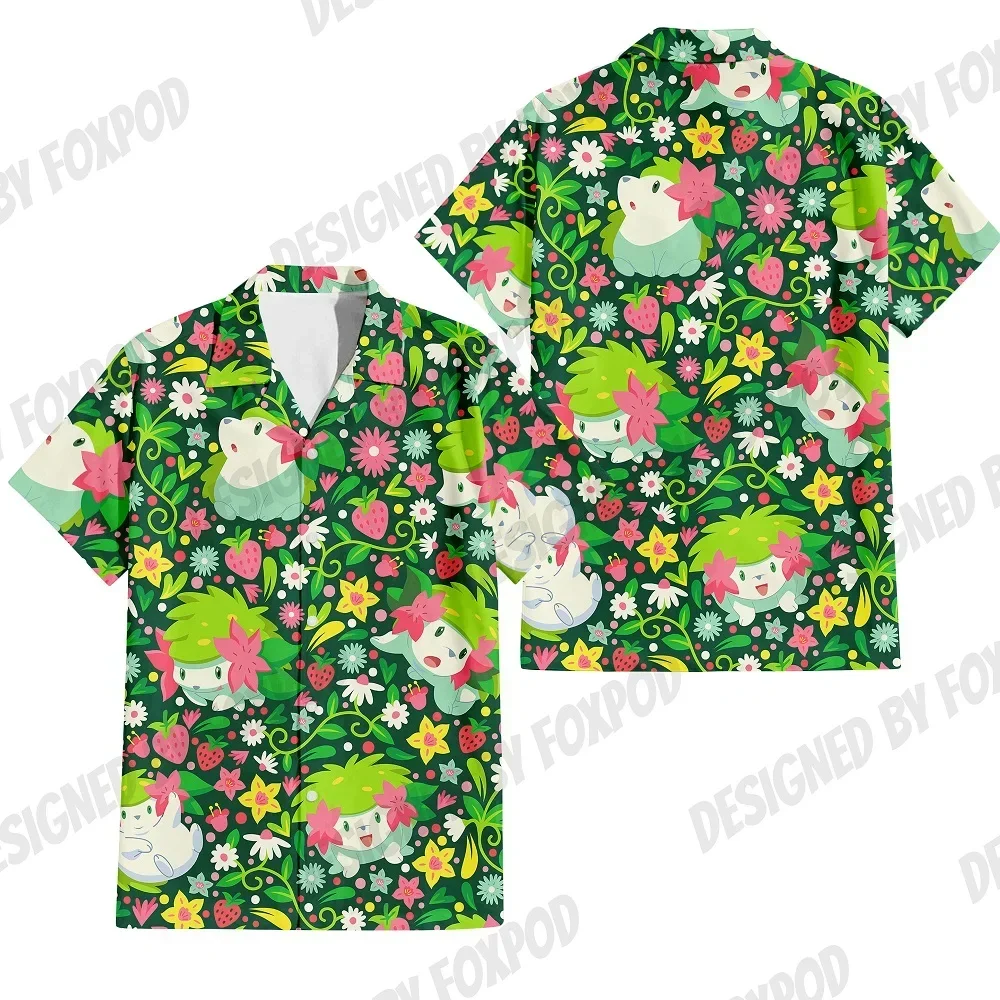 New Cartoon Style Hawaiian Shirts Short Sleeved 3D Print Anime Oversized Shirt For Men\'s Clothing Y2k Clothes Harajuku