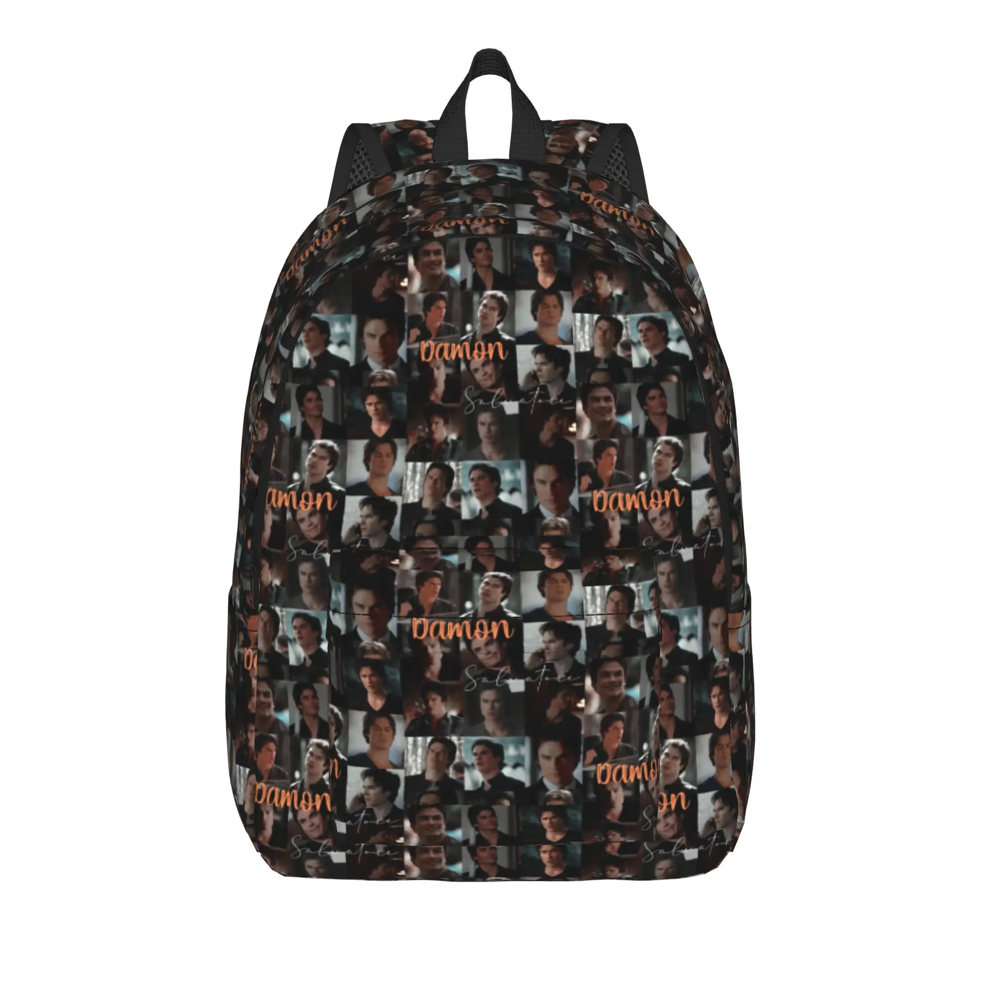 The Vampire Diaries Resuable Movie Backpack Damon Salvatore Men Polyester Camping Backpacks Print Style School Bags Rucksack