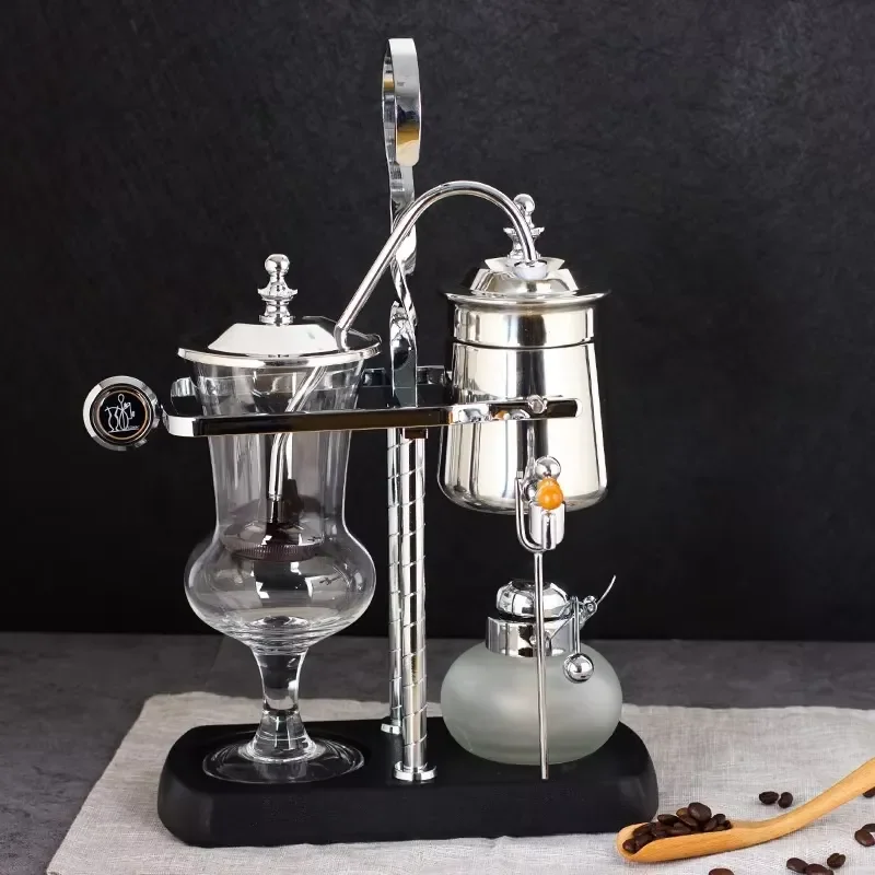 Stainless Steel Gold Silver Siphon Espresso Vacuum Coffee Maker Belgian Royal Balance Coffee Machine