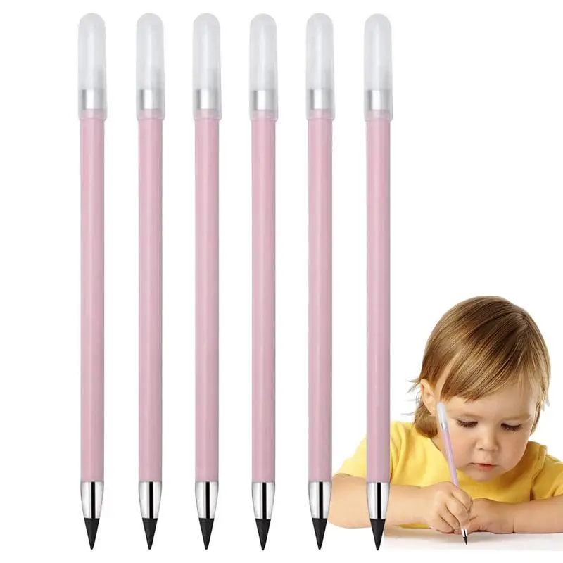 Eternal Pencil Infinity Pen Erasable 6 PCS Unlimited Inkless Writing NO-Sharpening Pencils For Kids