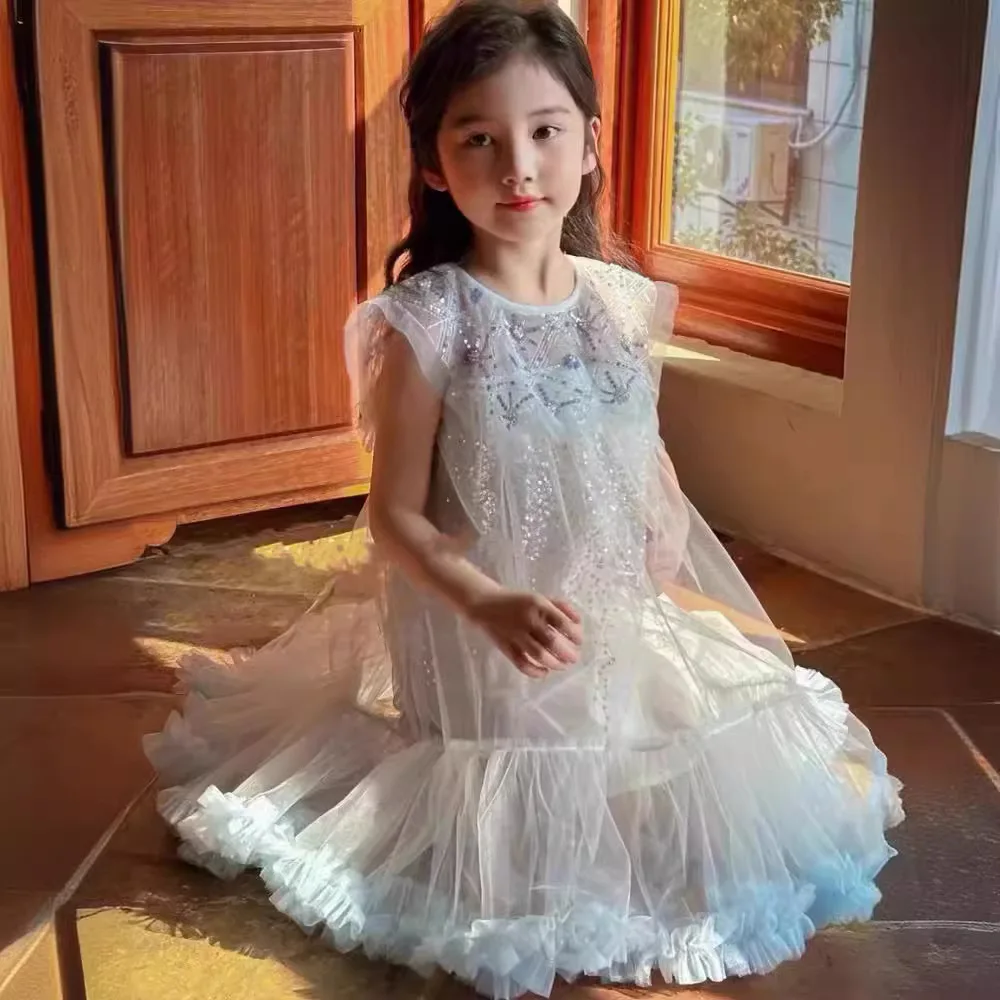 

Children Girls Princess Dress Baby Girls Summer Prom Dresses for Child Girl Sequins Beading Tutu Dress Kids Girls Party Vestidos