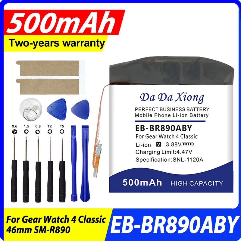 

Совершенно новый аккумулятор емкостью 500 мАч EB-BR890ABY для SAMSUNG Gear Watch 4 Classic 46 мм BT SM-R890, замена умных часов