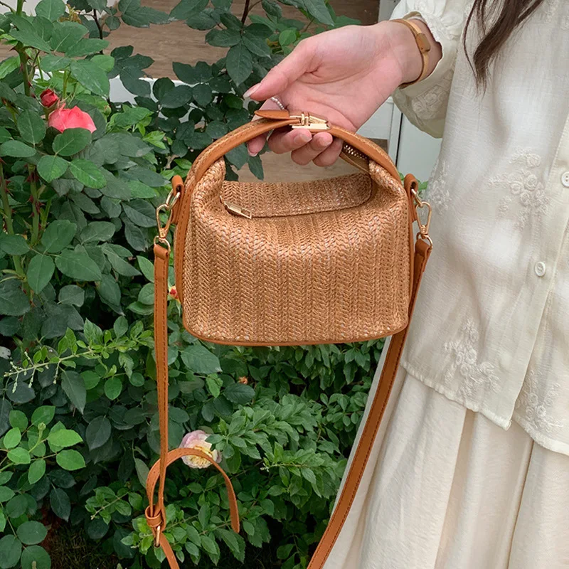 

Handbags Women's Woven Shoulder Bag Weaving Casual Shopping Crossbody Bag High Quality Travel Top-handle Bags Lady Fashion