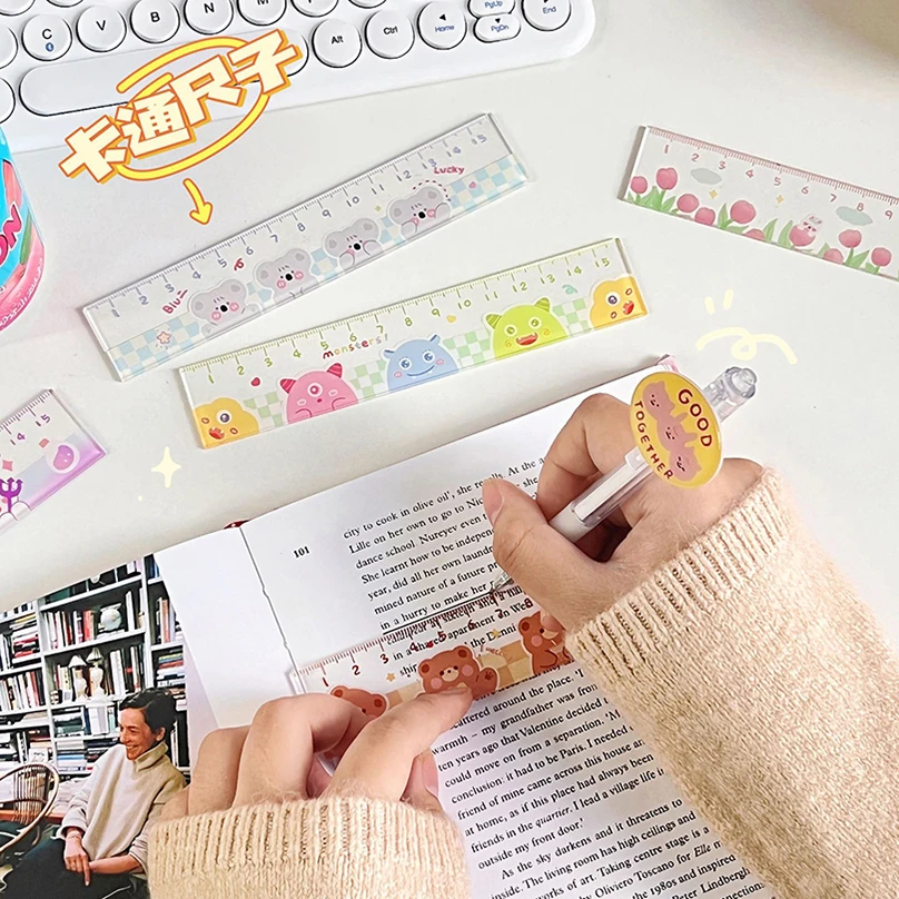 Cute Ruler School Supplies Kawaii Accessories 15cm Drawing Tool Korean Stationery Fournitures Scolaires Student Regla Ruler