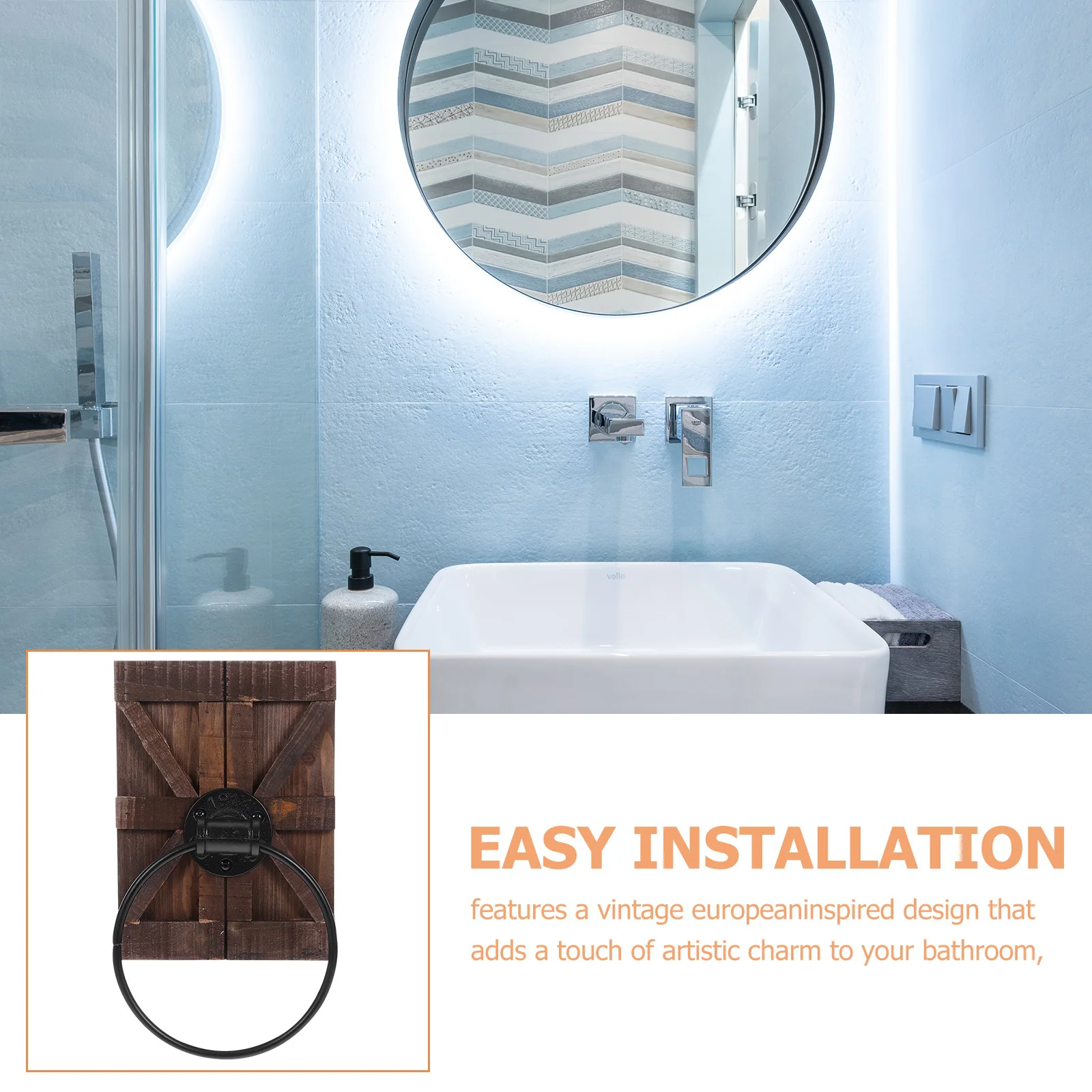 

Iron Wall Mounted Towel Holder Rustic Hand Towel Rack For Bathroom Kitchen Toilet Farmhouse Bathroom Accessories