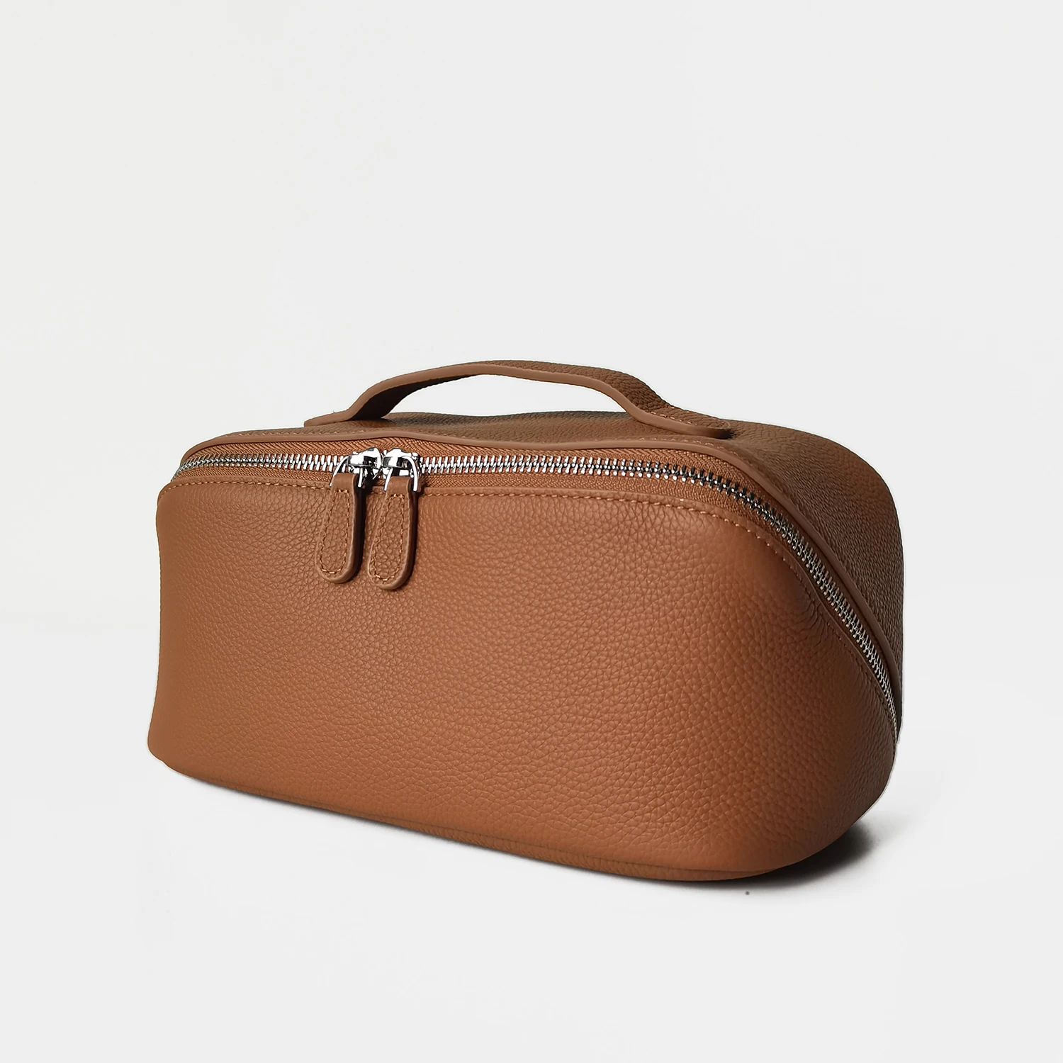 Premium Genuine Leather Cosmetic Bag Large Capacity Travel Toiletry Organizer Simple Elegant Portable Storage Pouch Makeup bag