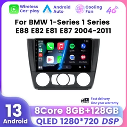 Android 13 Car Radio For BMW 1-Series 1 Series E88 E82 E81 E87 2004-2011 QLED Screen Multimedia Player Carplay GPS 2 Din Stereo