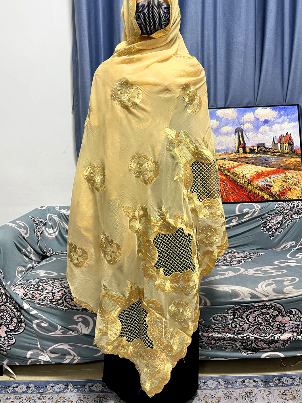 Muslim Prayer Scarf Femme Foulard Hijabs For Woman African Islam Cotton Embroider Diamonds Scarf Shawl 210x110cm 12 Colors