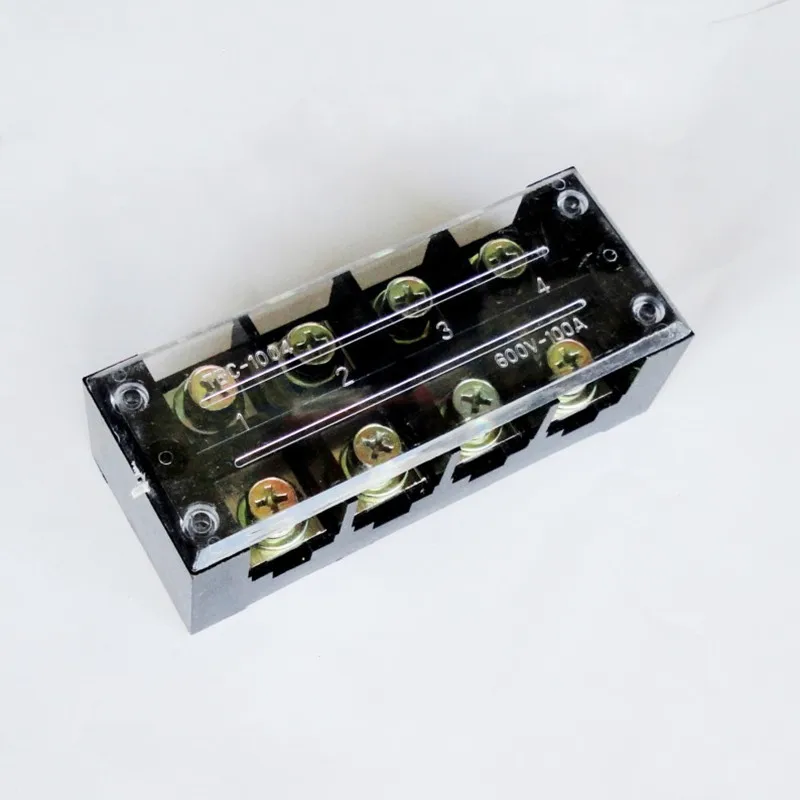 1 PCS TBC-1004/TB-1004 4 Position Fixed Type 100A 600V 0.5-25mm2 Connection Terminal Block Electrical