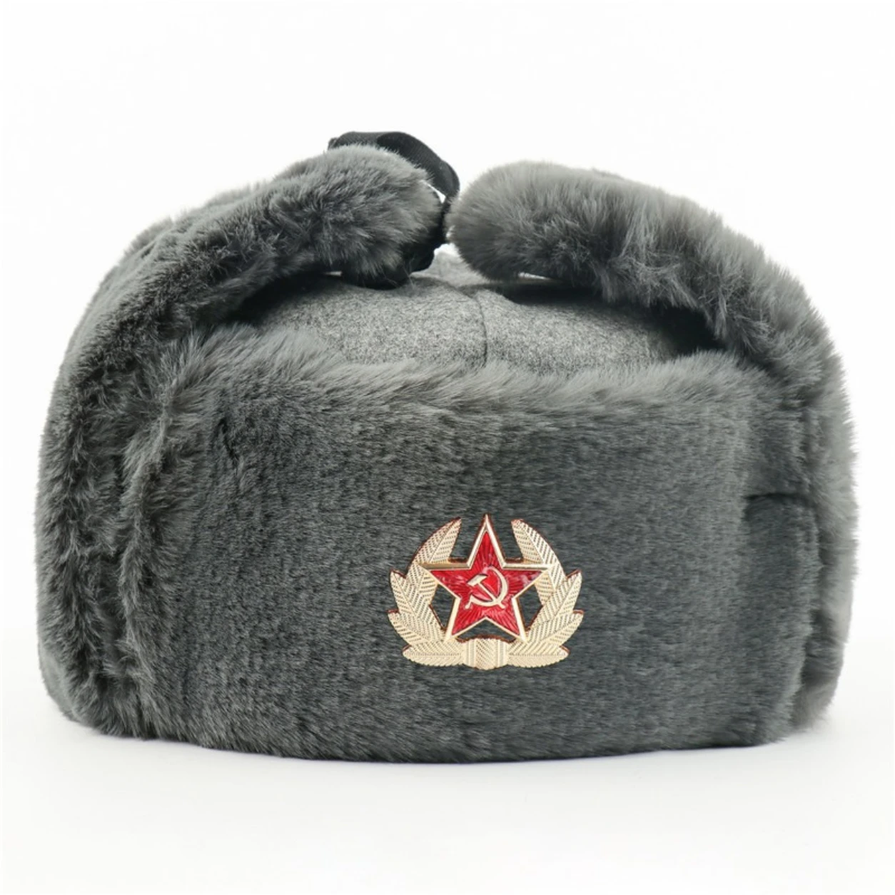 Ohrklappe Trapper Hut mit dicker Kunstfell-Fütterung, warm, winddicht, russischer Ushanka-Stil für Herren und Damen, Outdoor-Schnee-Wintermütze