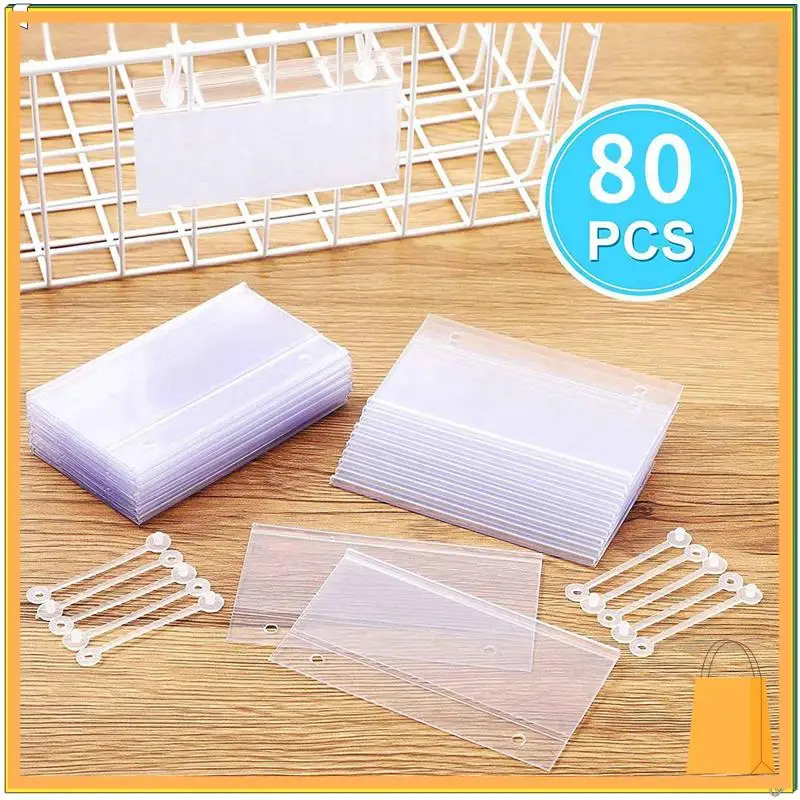 L53A-160 個プラスチックバスケットラベルホルダー値札チケットハンガークリップボタンデザインロック閉鎖市場食料品