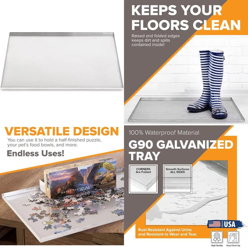 

Durable Metal Dog Crate Pan - Chew Resistant and Crack Proof for Pet Training and Kennel Use