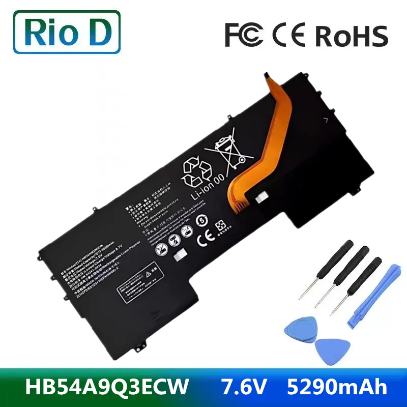 

New HB54A9Q3ECW Laptop Replace Battery 7.6V 41.4Wh 5449mAh For Huawei MateBook X WT-W09 WT-W19 WT-WX9 Notebook