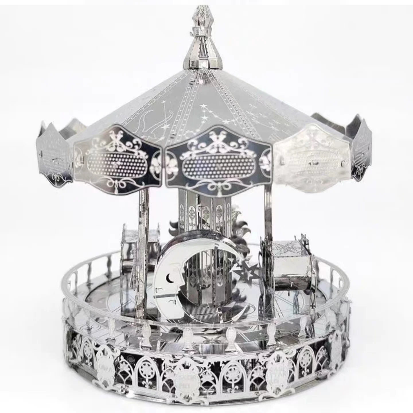 

3D Metal Puzzle, Classic Carousel DIY Assembly Model, Laser Cut Craft for Home Decor & Gift