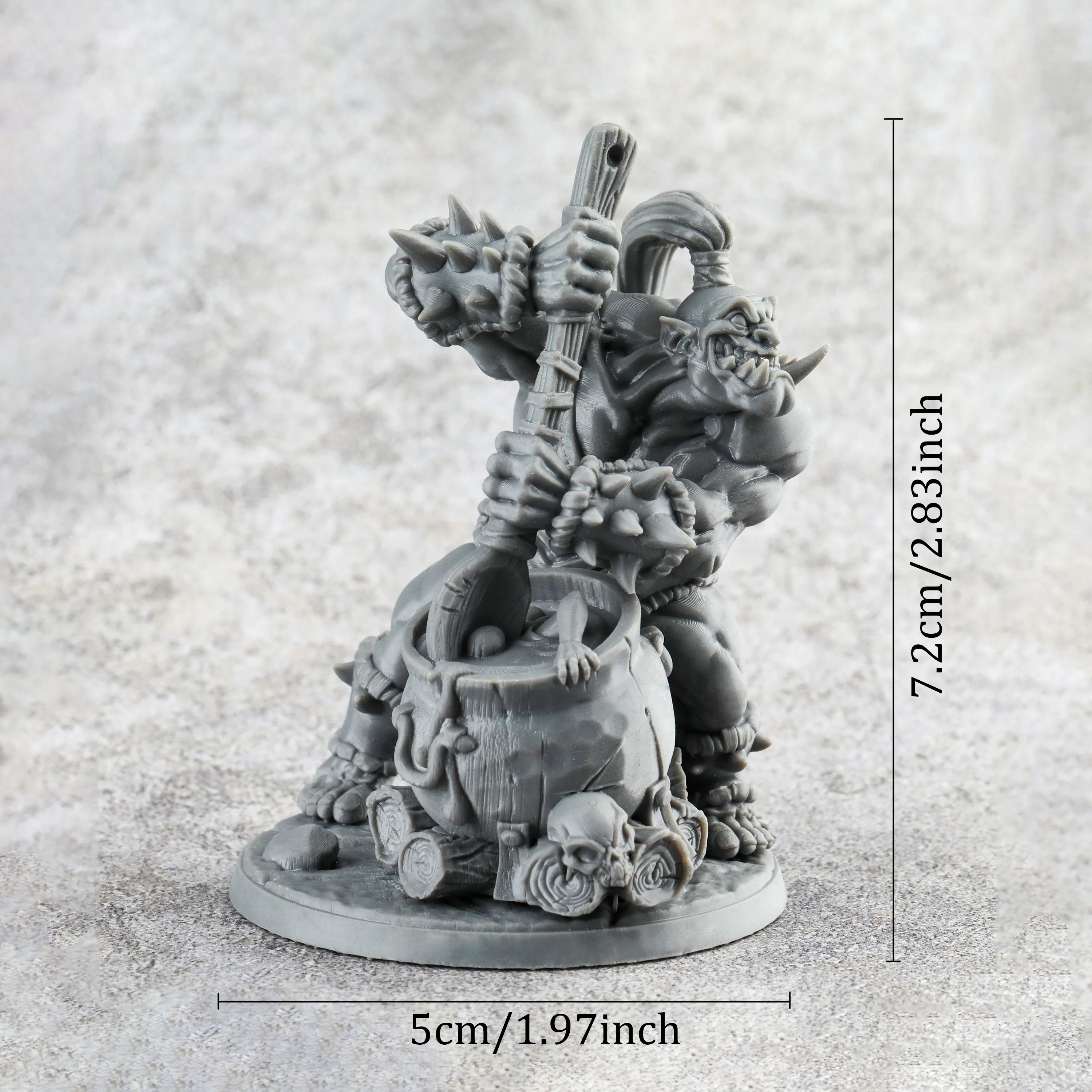 Fantasy Ogre Miniature, Cooking Monster Character Model, Tabletop Gaming Accessories Designed Specifically for Dungeon Game