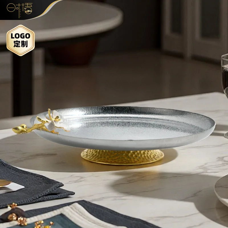 Modern Minimalist Trays Stainless Steel Fruit Tray Coffee Table Sophisticated Trays Elegant Touch Home Decor Tabletts ZY40TP