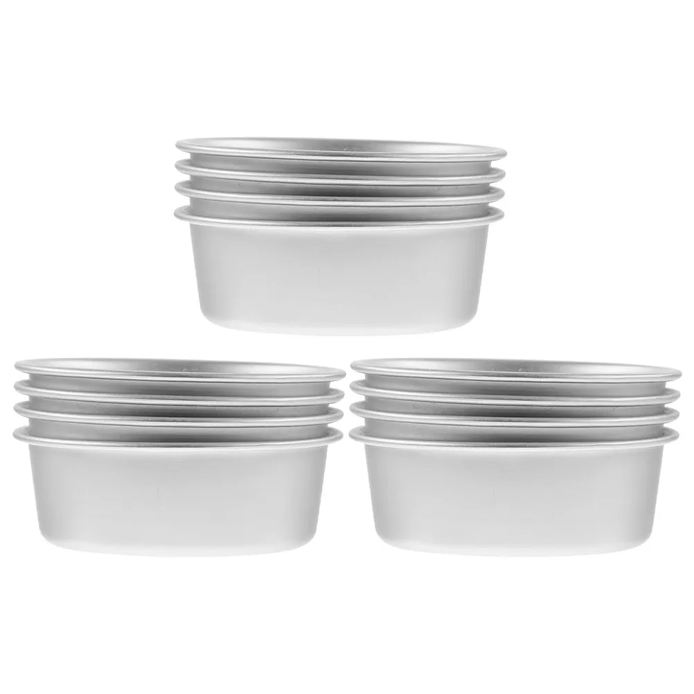 12Pcs Anodized Aluminum Alloy Baking Mold Set Non-Stick Honeycomb Heat Distribution for Dessert Pudding Chiffon Cake Mousse Loaf