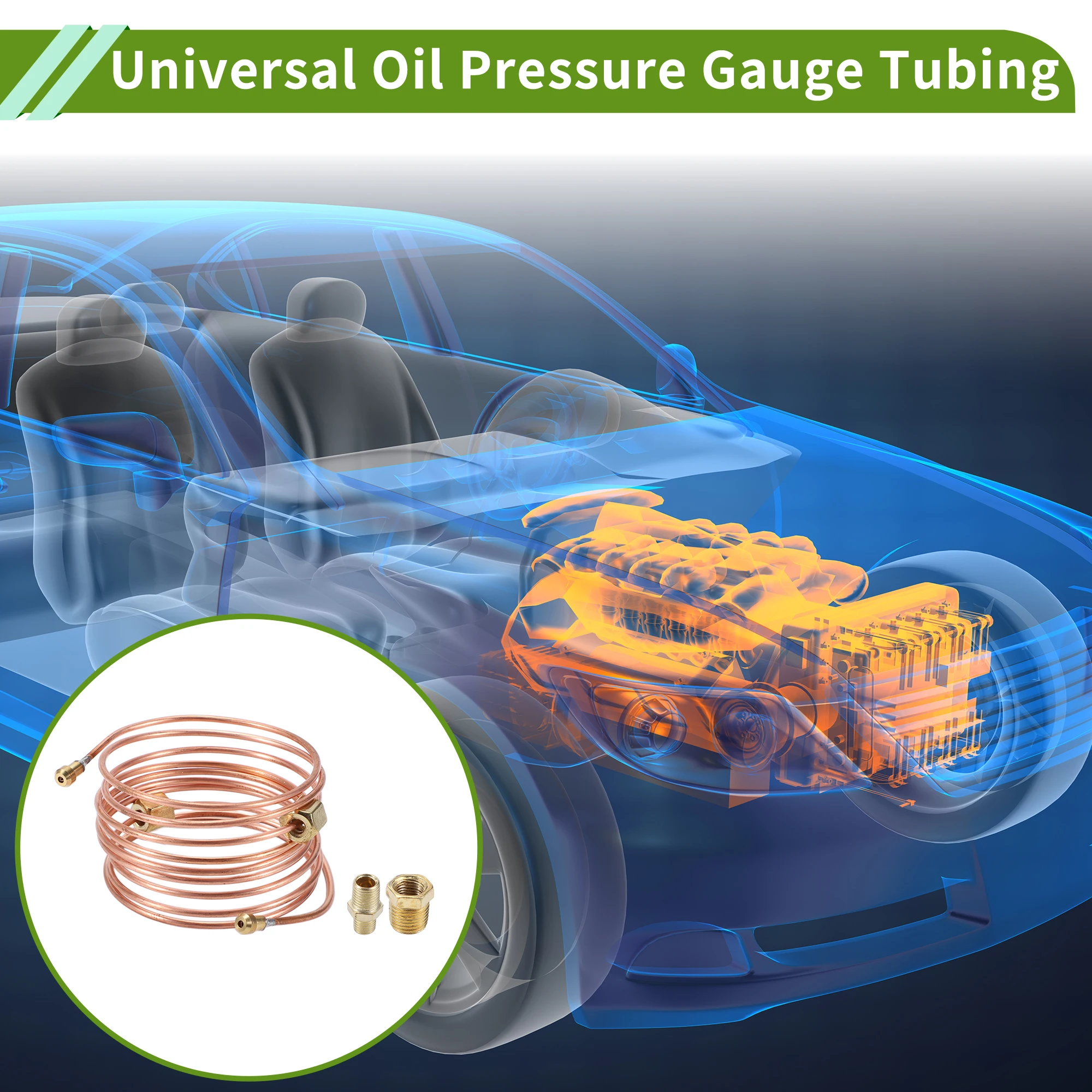 

UXCELL Универсальный комплект трубок манометра масла диаметром 72 дюйма, линия подачи масла, медный масляный шланг