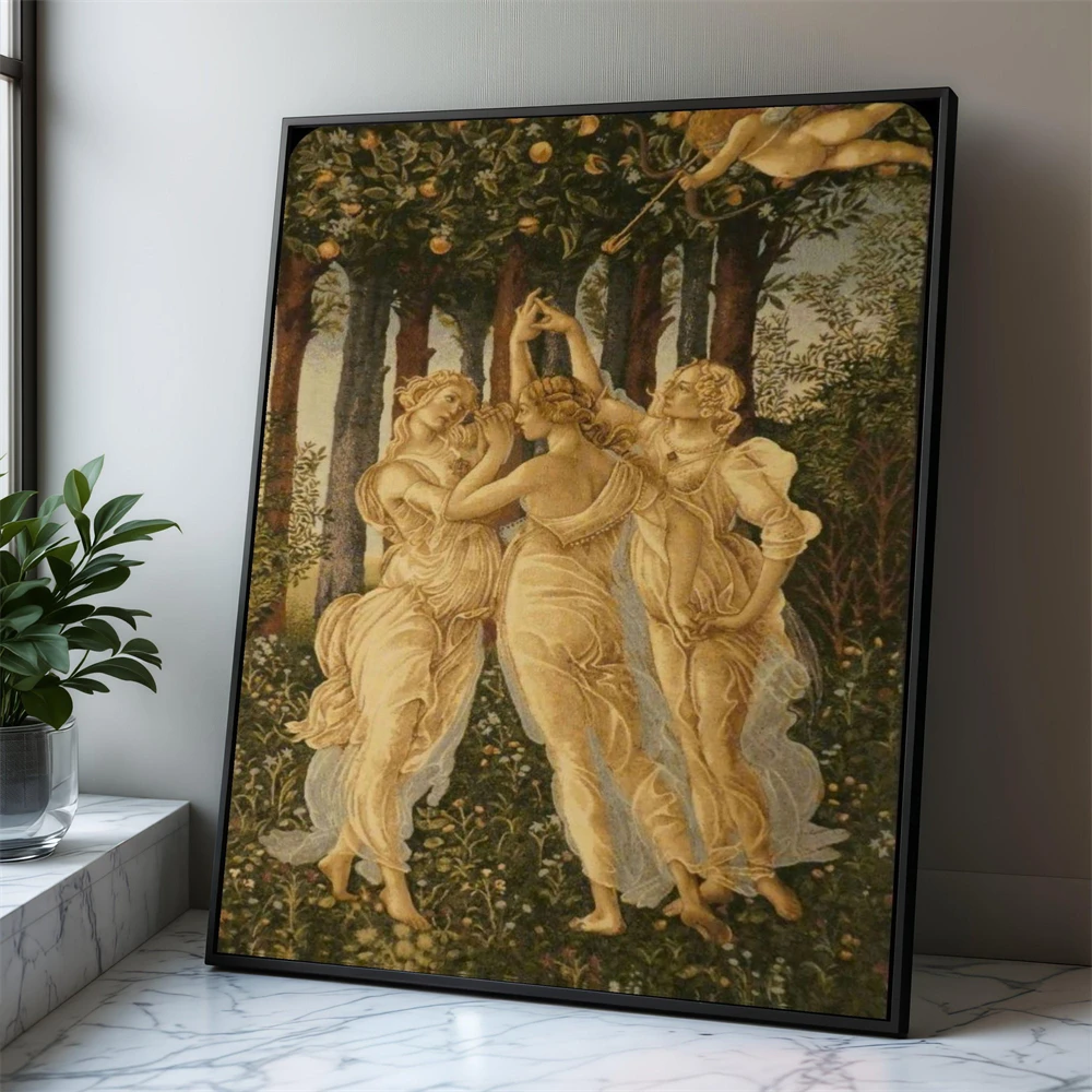 Romantic Angel Embrace Wall Art Poster Romantic Angel Archer Kiss Canvas Painting Classic Mythology Art Print Decor