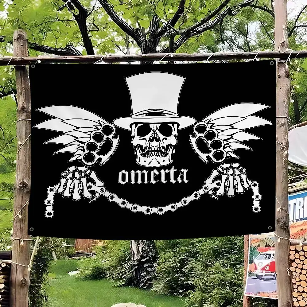 Rapper O-Omerta Creative Pattern Hanging Flag Polyester Printed Banner Hand Pulled Flag