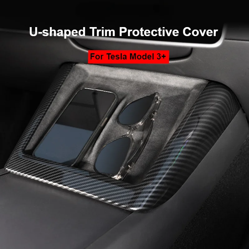 

For Tesla New Model 3+ Highland 2024 Wireless Charging U-shaped Edge Wrapping Central Control Protective Cover Car Decorative