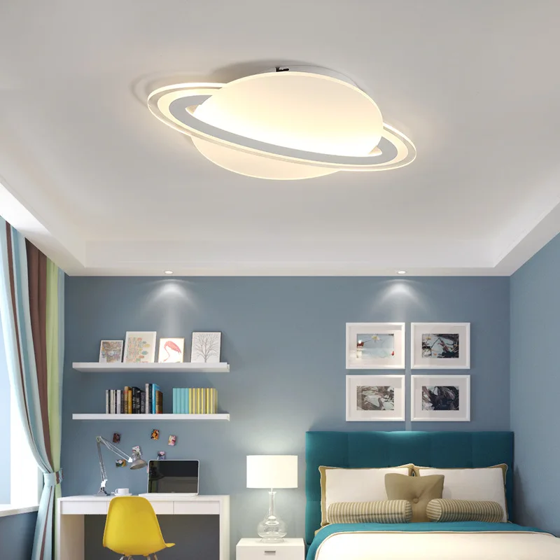 

Children's room lamp simple modern bedroom lamp boy and girl study ultra-thin elliptical cartoon planet led ceiling lamp ZM1019