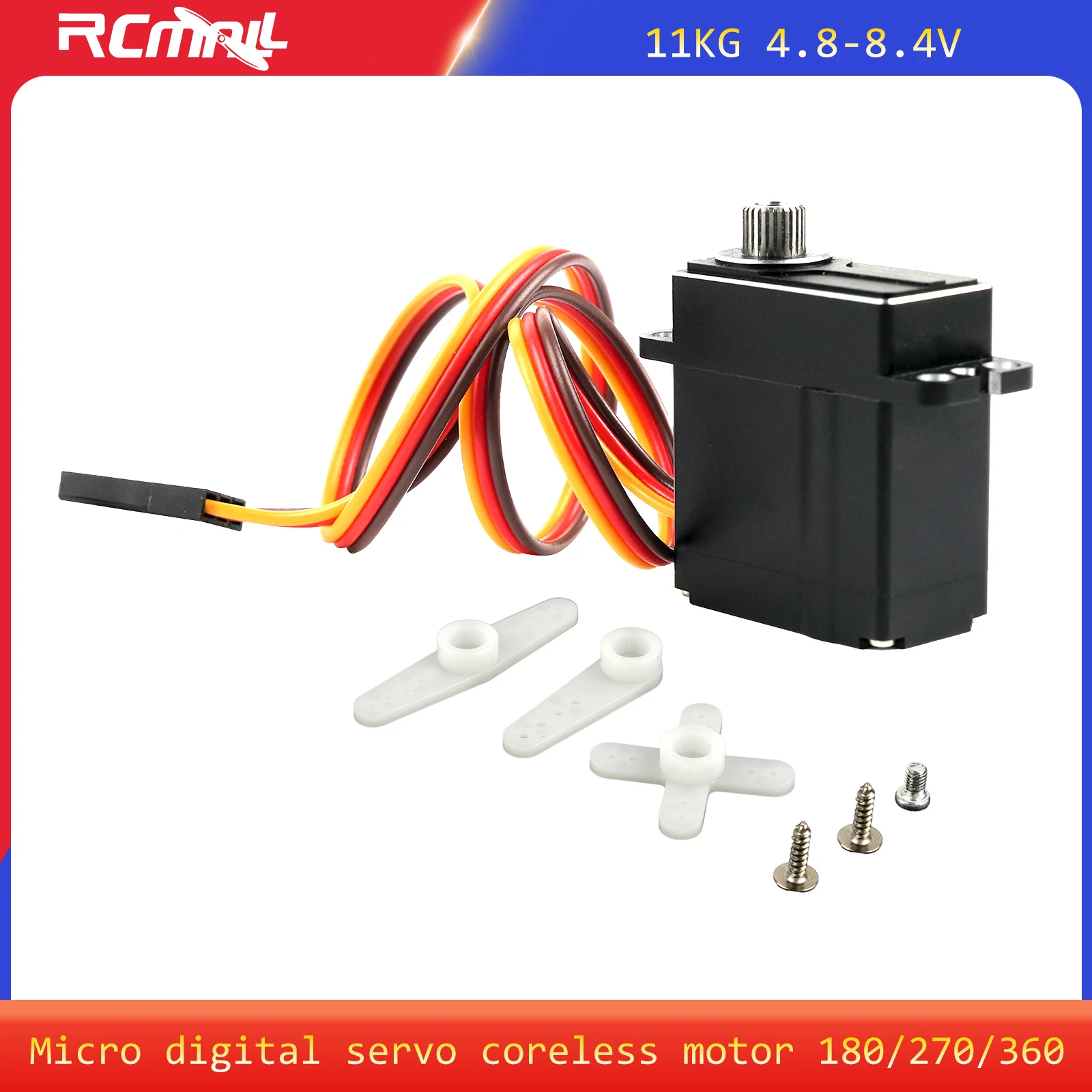 

11 кг цифровой сервопривод 4,8-8,4 В микро сервопривод без сердечника 180/270/360 градусов для 1:24 SCX24 SCX10.3 модели самолета вертолета хвост