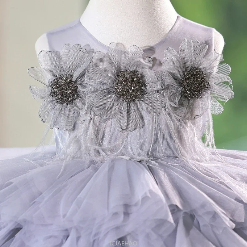 فستان أنيق للحفلات للأطفال والبنات فساتين المضيفة ملابس أطفال متطابقة مع فستان توتو زي أميرة عيد الميلاد الأول #5