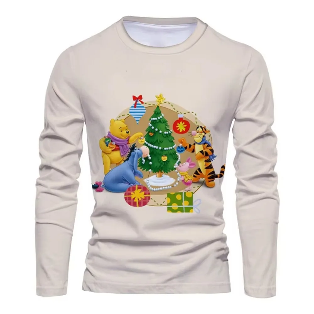 

Модная повседневная футболка с длинными рукавами и круглым вырезом с 3D принтом Disney Mickey Animation на осень и Рождество, новый стиль