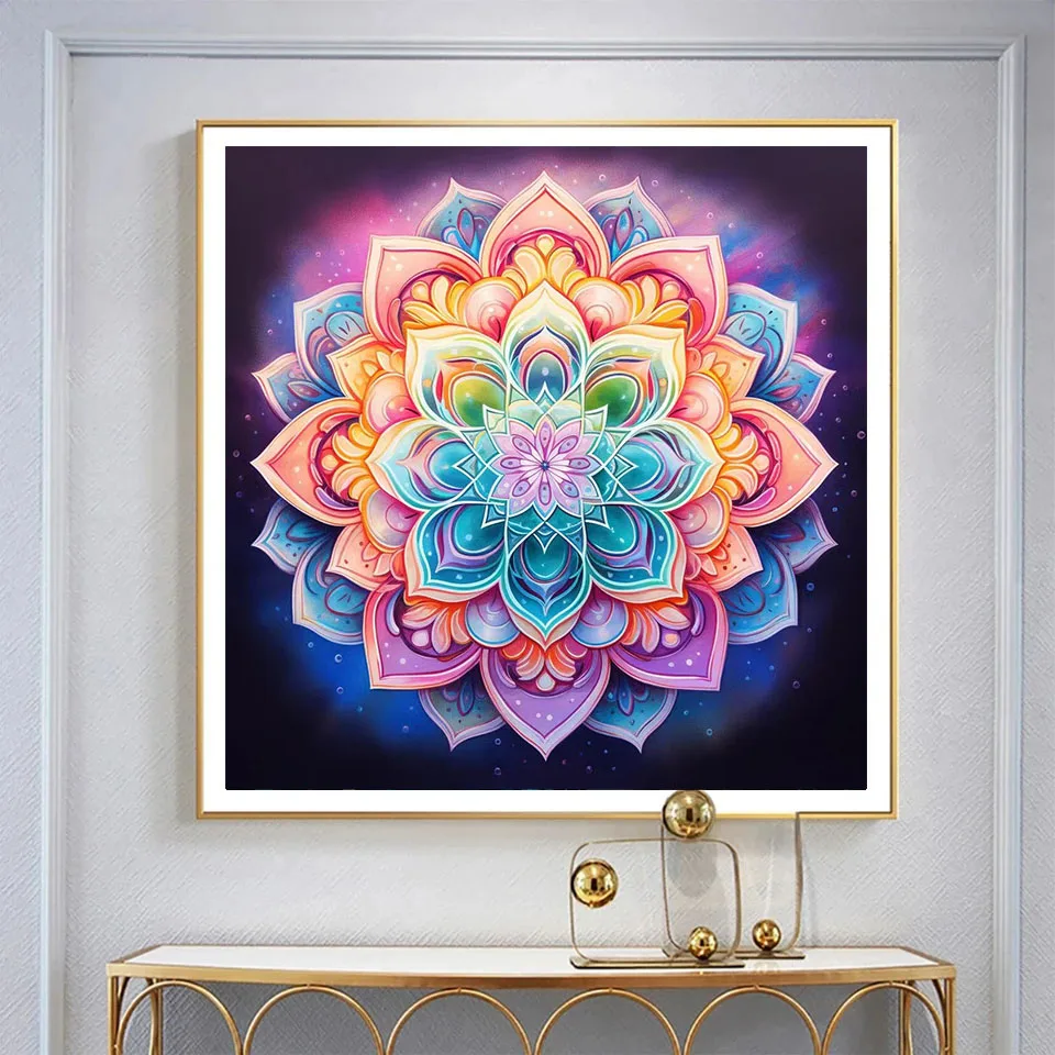 5D DIY Diamond Painting Mandala Flower Full Square Rhinestone Drill Diamond Mosaic New 2024 Embroidery Religion Room Decoration