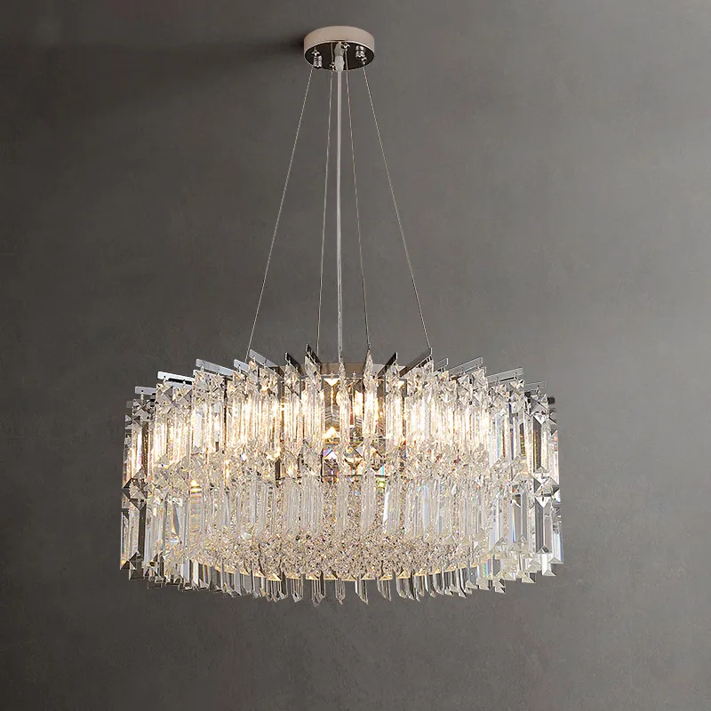 

Italy Light Luxury LED Crystal Chandelier Living Room Creative Round Restaurant Pendant Lamp Bedroom Villa Exhibition Hall Lamps