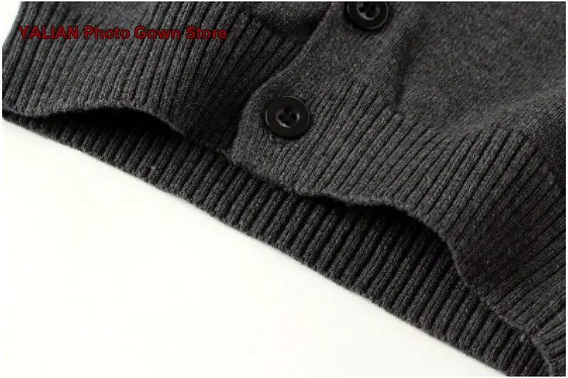 Japanese Style Boys Girls Children Infant Pure Cotton Dark Gray Knit Sweater Coat Kids