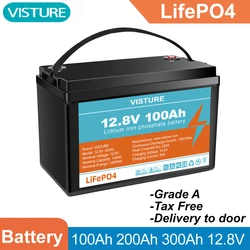 12.8V LiFePO4 Battery 100Ah 200Ah 300Ah 12V Lithium iron Phospha Rechargeable Battery Cell Pack For Off Grid Solar 10 years Life