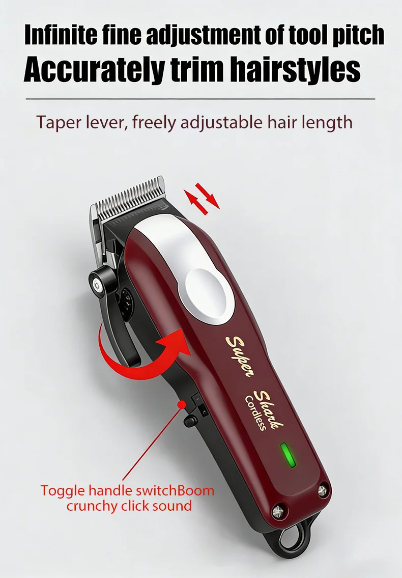 USB-Aufladbarer Professioneller Haarschneider für Männer mit LED-Anzeige, Kabelloser Trimmer, Haarpflege-Set für Zuhause, Ideales Geschenk für Männer – Detail 5