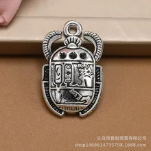 

20 Pcs Scarab Pendant Necklace Beetle Pendants Charm Beads Bracelet Charms Metal Ancient Amulet Protection Connector