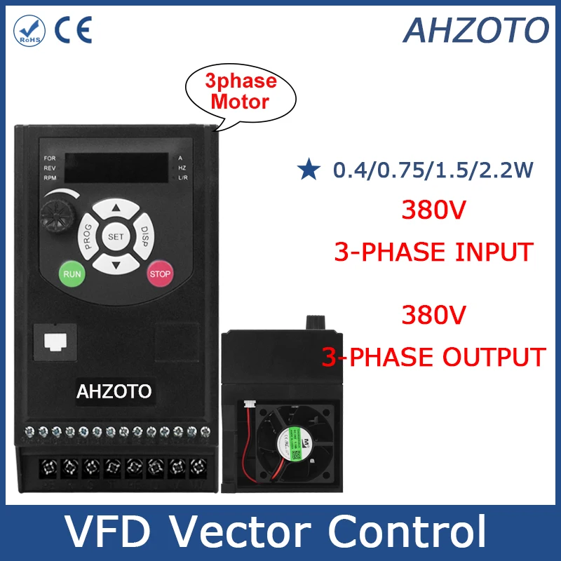 

380 В VFD Экономичный вход Трехфазный выход 380 В Трехфазный регулятор скорости двигателя 380 В Регулируемый частотный драйвер Инвертор переменного тока